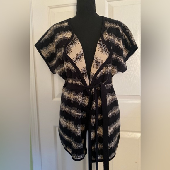 Pendleton Open Front Women’s Short Sleeve Belted Cardigan Size L / XL - Picture 4 of 15